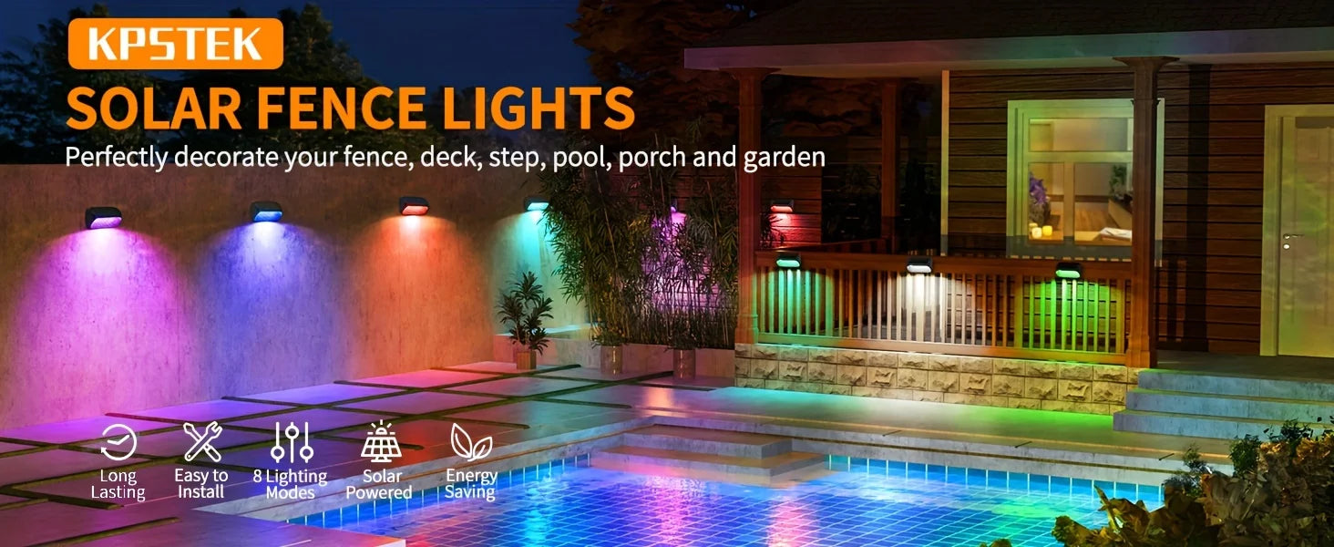 Solar-Powered LED Fence & Deck Lights (6 or 12 Pack) – Weatherproof Outdoor Wall Lighting for Patio & Yard