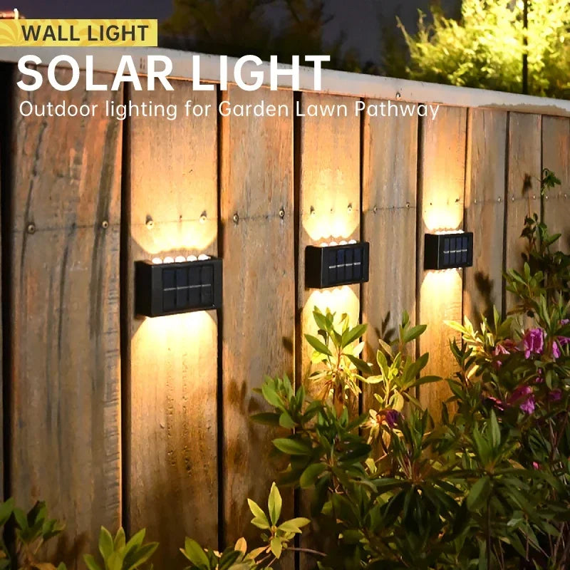 Outdoor Lighting: LED Wall Light - Solar Powered - White/Warm - Up and Down Illuminate