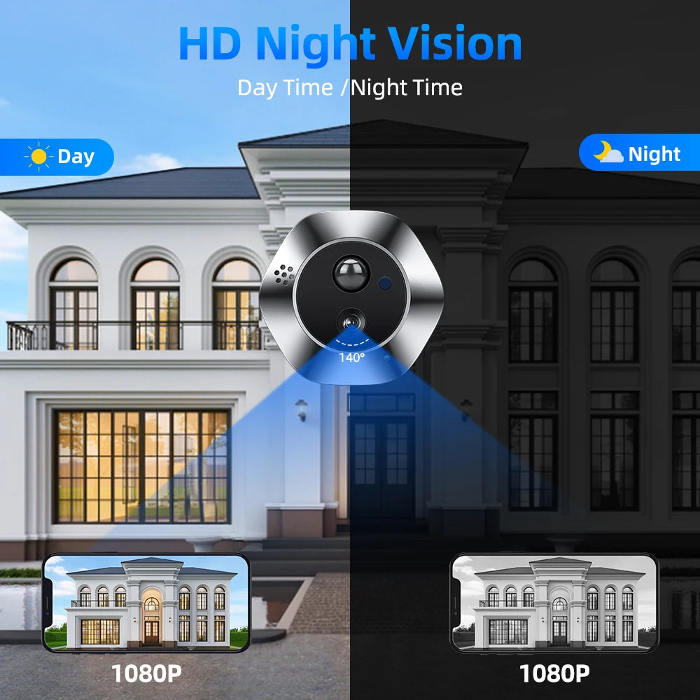 Awapow 4.3" Tuya Smart Doorbell Camera – WiFi Peephole Viewer with PIR Motion Detection & Two-Way Audio