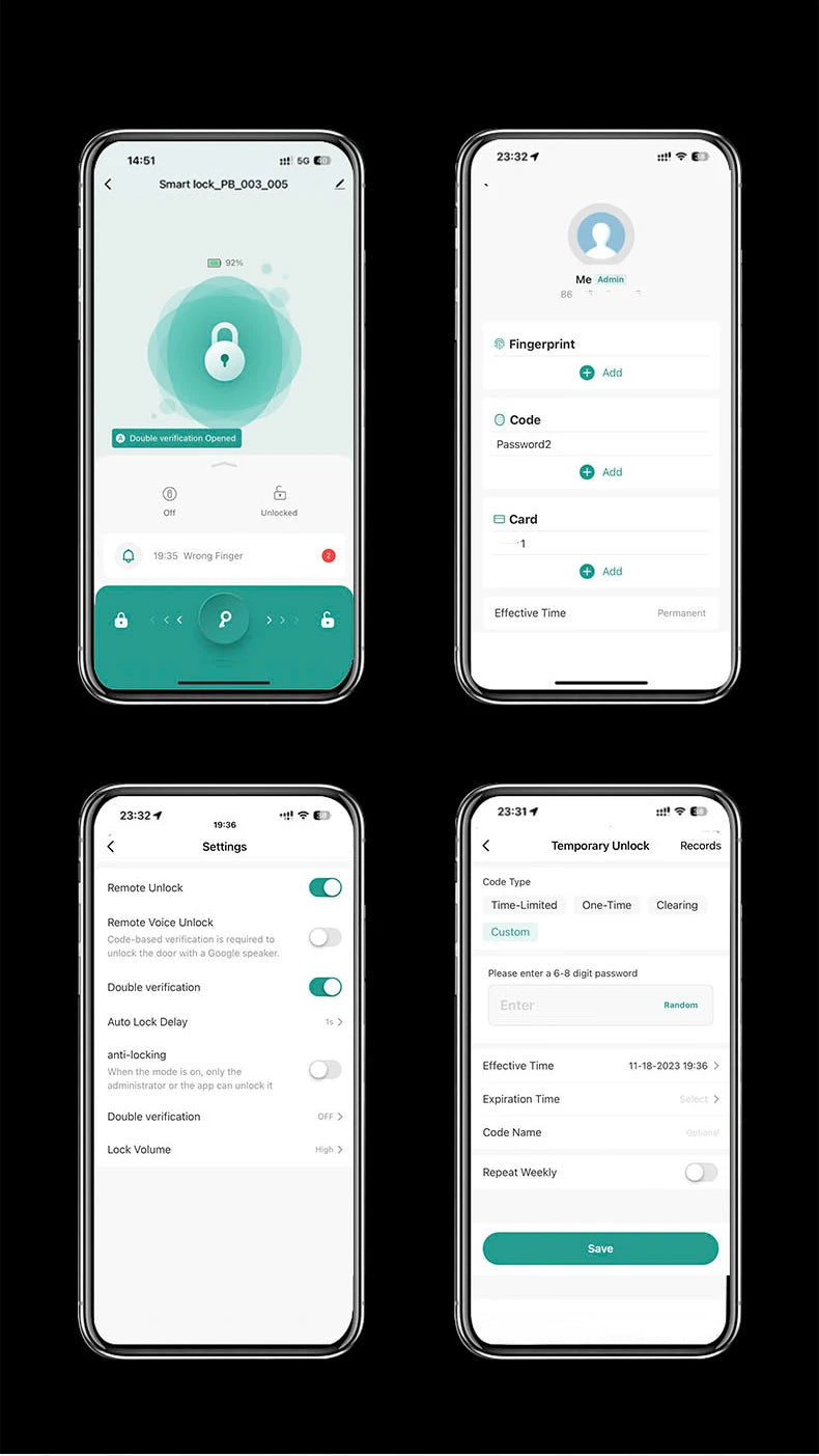 M6 Digital Fingerprint Door Lock by RAYKUBE with Tuya BLE – Password, Key, IC Card & Smartlife App Unlock