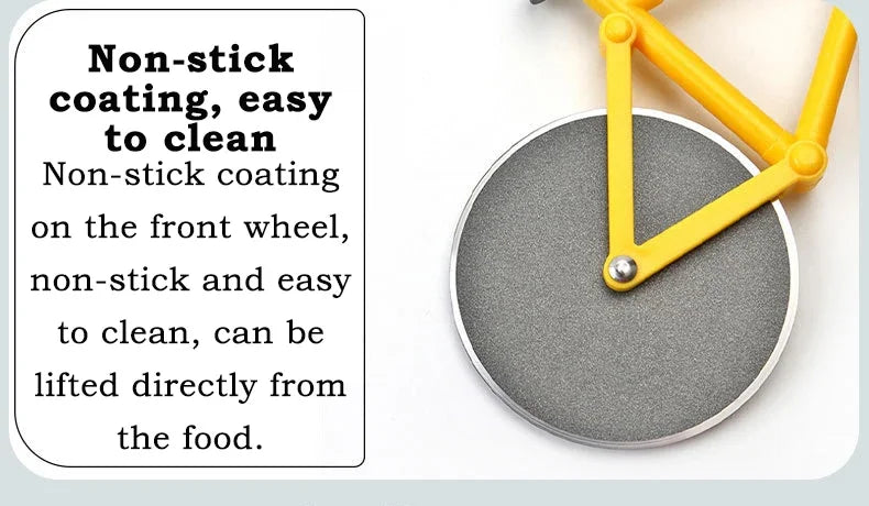 Stainless Steel Bicycle-Shaped Pizza Cutter – Wheel Slicer & Fun Kitchen Tool