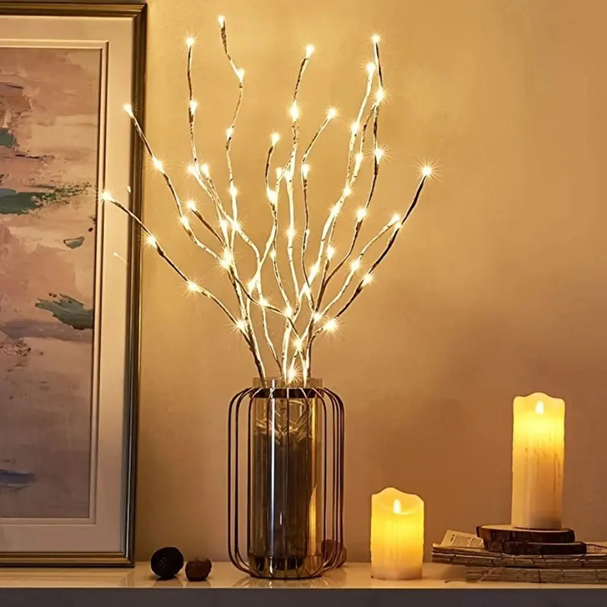 LED Branch Lights-White Birch, Battery Operated, Twig Outdoor Lights,  Decoration