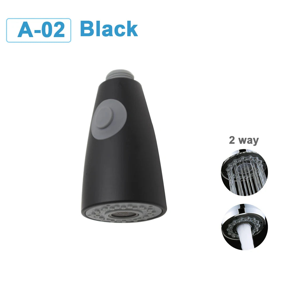 Kitchen Faucet-Head Pull Out Shower Nozzle, G1/2,  Sprayer Bathroom Sink Tap Replacement Accessory Black Silver Golden Head Aerator