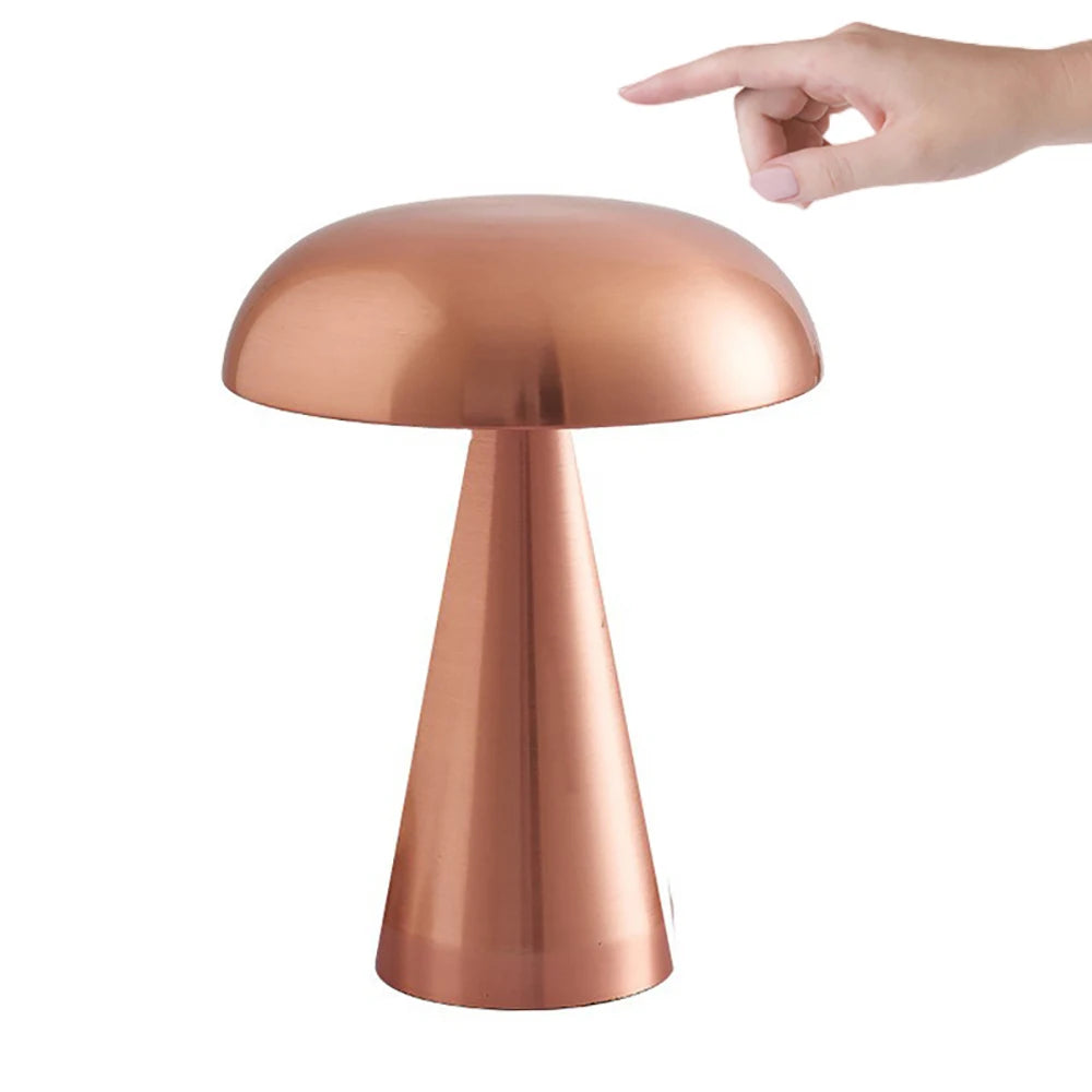 Home Decor: Lighting: LED Mushroom Bud Table Lamp - Rechargeable - Touch - Three-tone