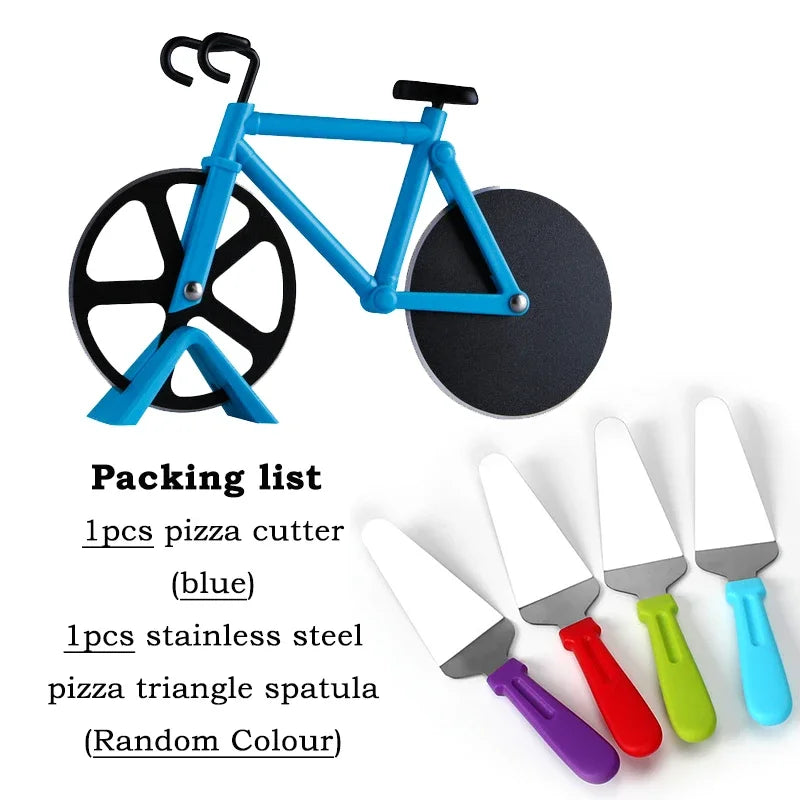 Stainless Steel Bicycle-Shaped Pizza Cutter – Wheel Slicer & Fun Kitchen Tool