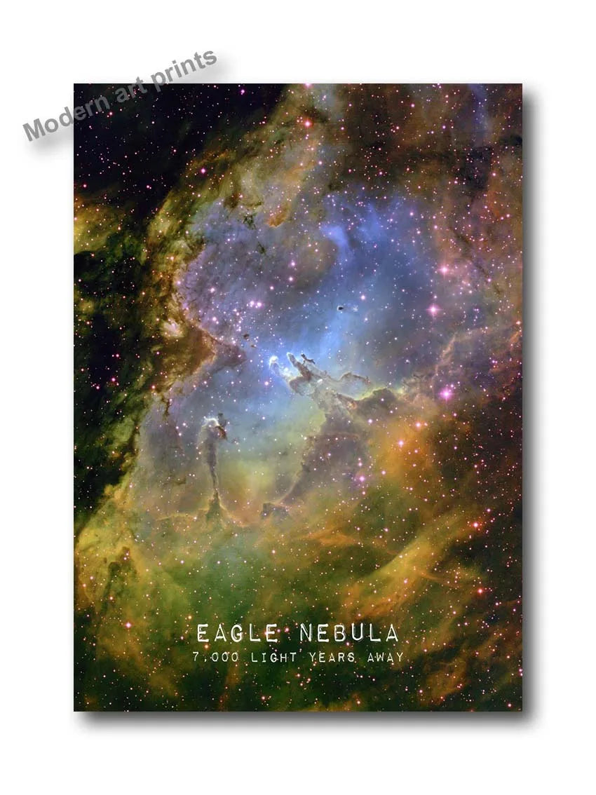 Canvas Wall Art – Modern Galaxy – Space Planets & Nebula Art for Bedroom & Home Decor