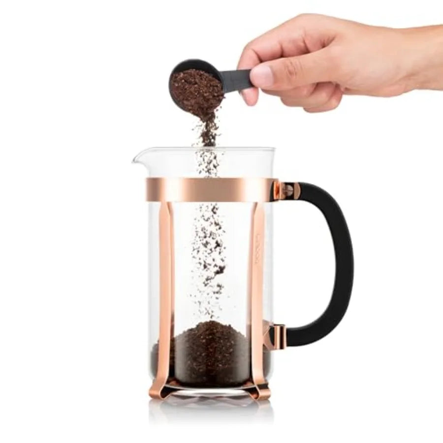 Coffee Maker-French Press, 34oz Chambord French Press, High-Heat Borosilicate Glass, Stainless Steel Copper, Made in Portugal