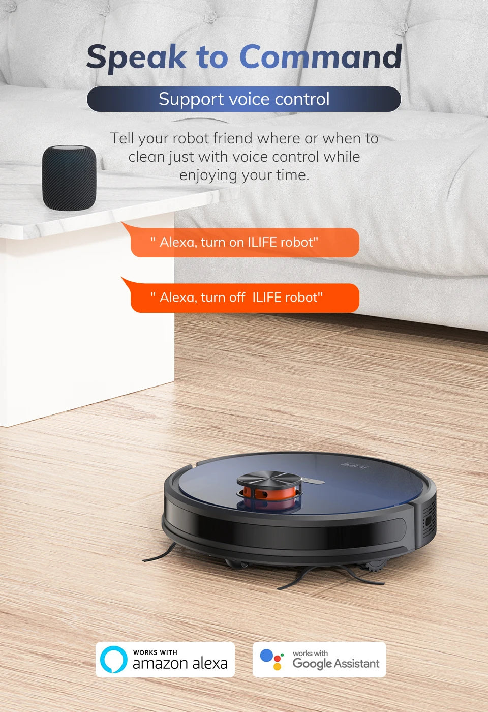 Vacuum - LDS Robot Vacuum Cleaner with ILIFE T10s – Powerful 3000Pa Suction & Remote App