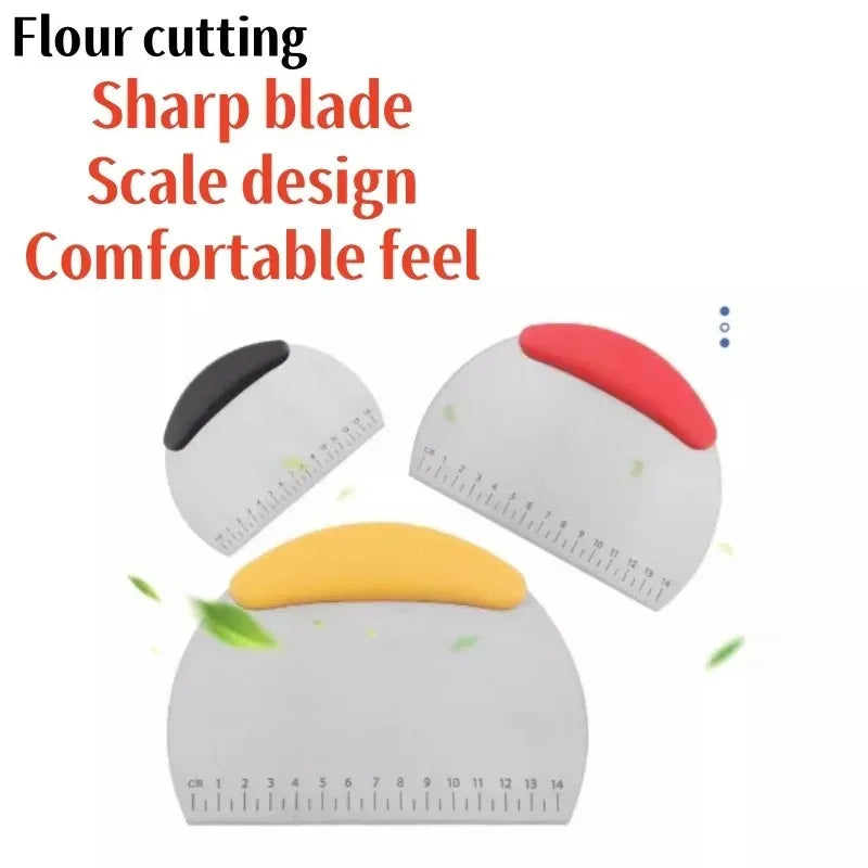 Pizza Slicer-Stainless Steel, Dough Scraper, Pastry Cutter, Ergonomic Handle, Baking Kitchen Tools