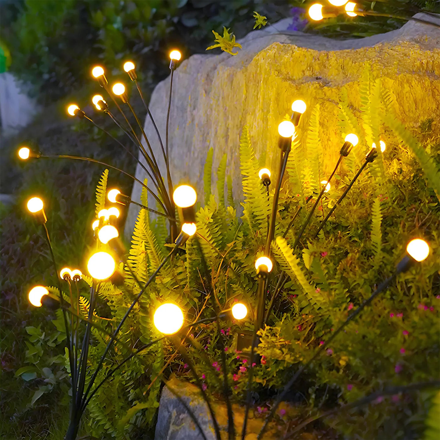 LED Solar Lights-8 Head Firefly Lights, Outdoor Garden Lights, Waterproof High Flexibility, Yard, Patio
