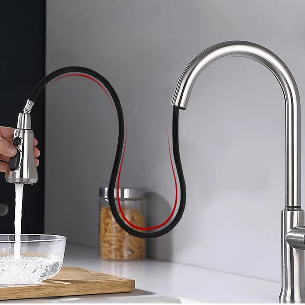 Kitchen Faucet-Head Pull Out Shower Nozzle, G1/2,  Sprayer Bathroom Sink Tap Replacement Accessory Black Silver Golden Head Aerator