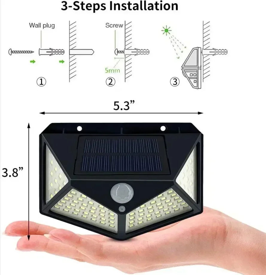 Solar-Powered LED Motion Sensor Lamp – Durable Waterproof Light for Yard, Wall & Street