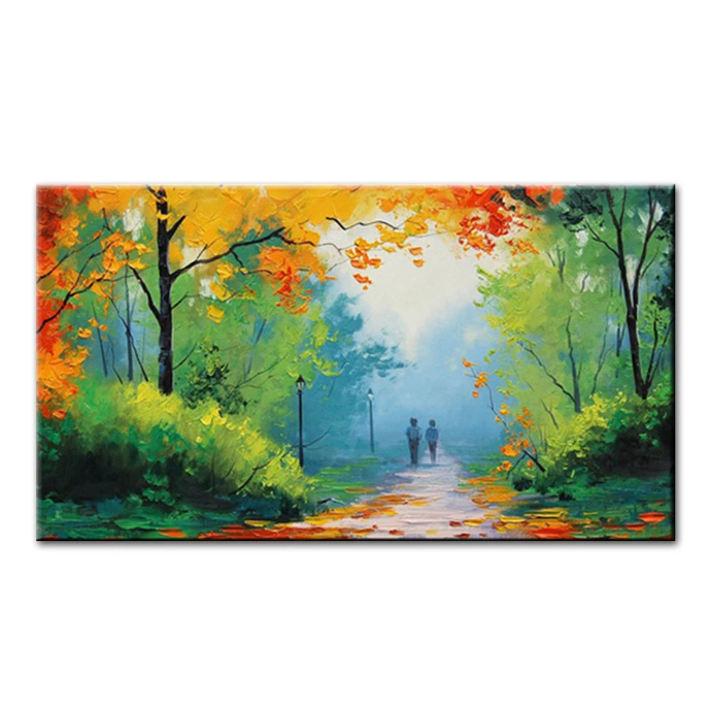 Canvas Art-Hand painted, Night Knife, Oil Painting on Canvas, Modern Abstract Landscape Art Poster, Wall Pictures, Home Decor, Arthyx,Large