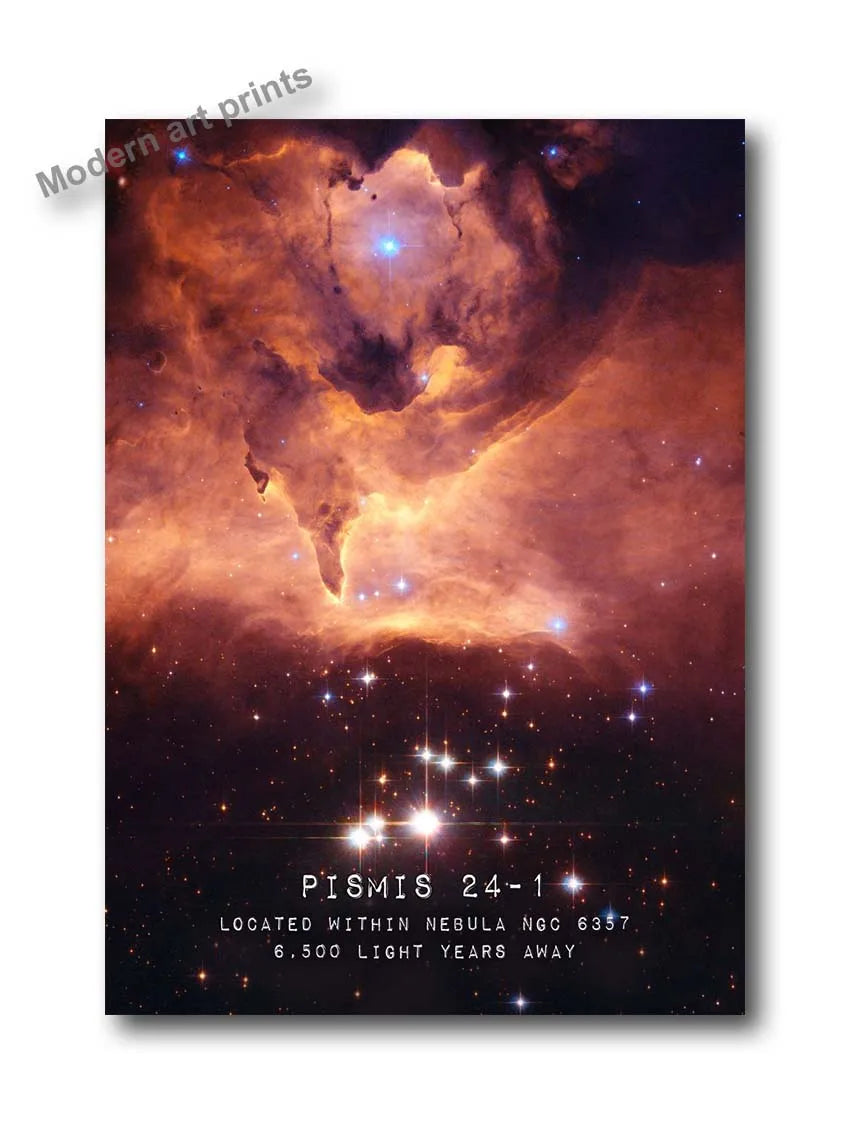 Canvas Wall Art – Modern Galaxy – Space Planets & Nebula Art for Bedroom & Home Decor