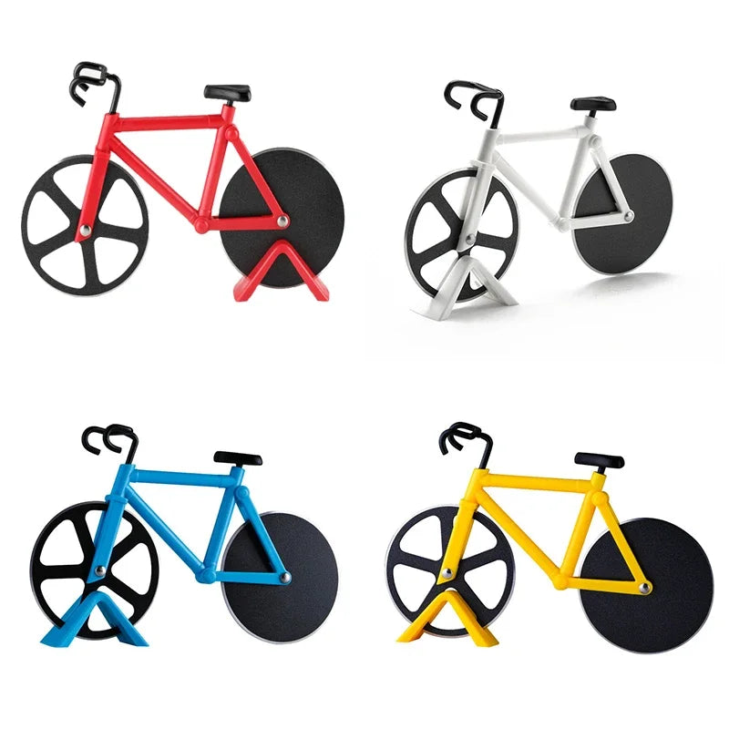 Stainless Steel Bicycle-Shaped Pizza Cutter – Wheel Slicer & Fun Kitchen Tool