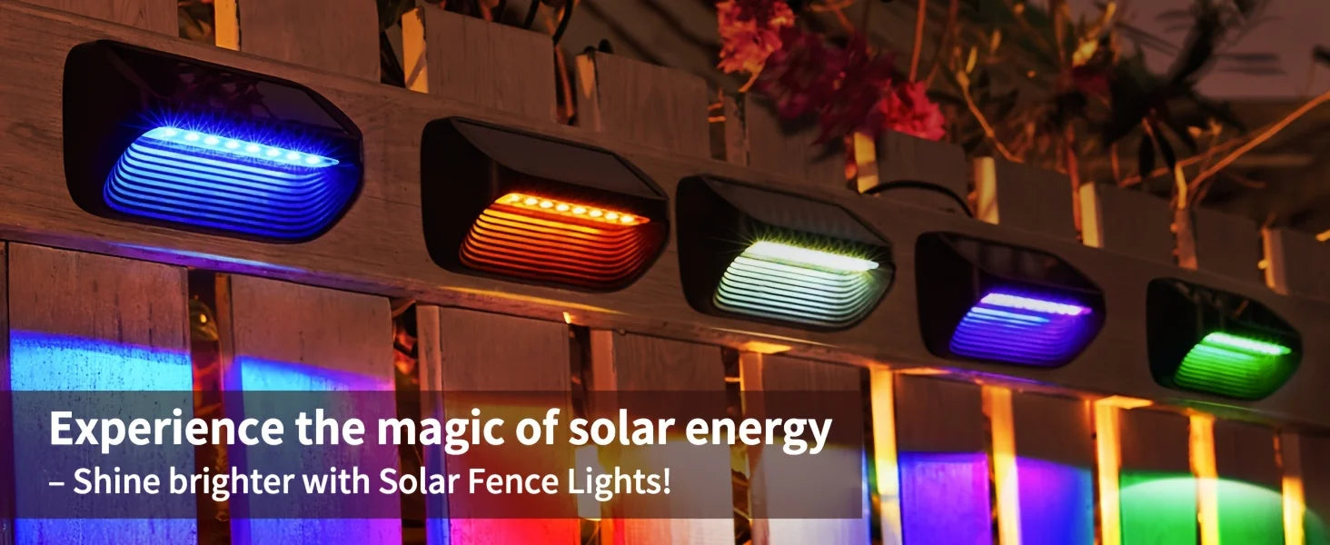 Solar-Powered LED Fence & Deck Lights (6 or 12 Pack) – Weatherproof Outdoor Wall Lighting for Patio & Yard