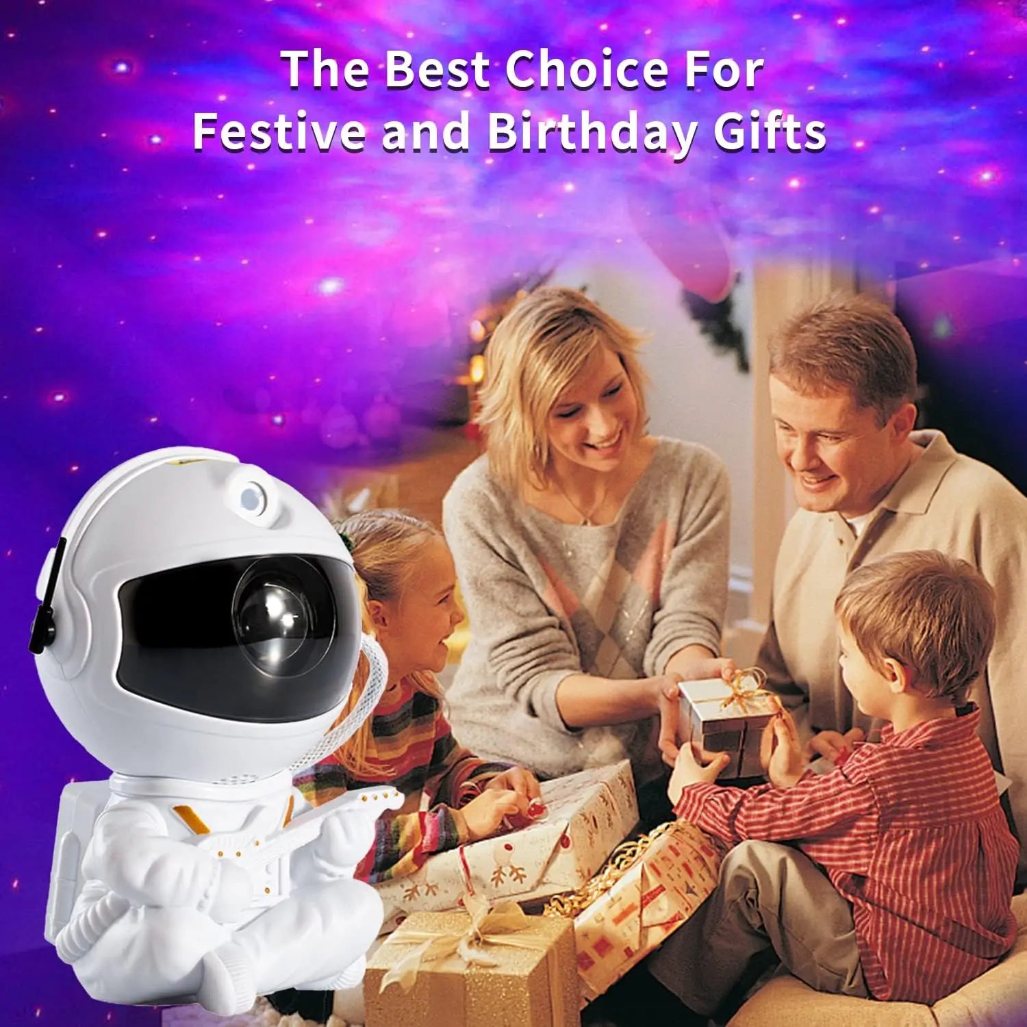 LED Projector - Astronaut Galaxy – Starry Night Light with Nebula Effects for Kids' Bedroom & Parties