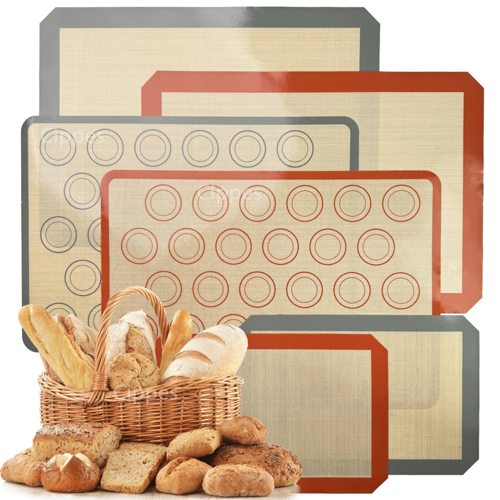 Home Kitchen: Baking Mat: Silicone for Oven - 0.4mm Thin, Reusable Non-Stick Heat Resistant Bakeware Sheet