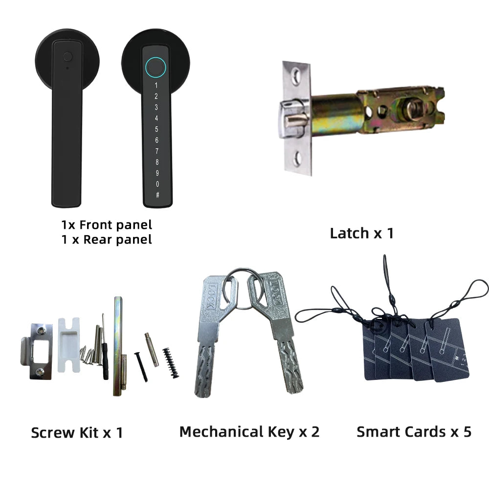 M5 Smart Fingerprint Door Lock by RAYKUBE with Tuya BLE – Password, Key, Card & App Unlock + Free US Delivery