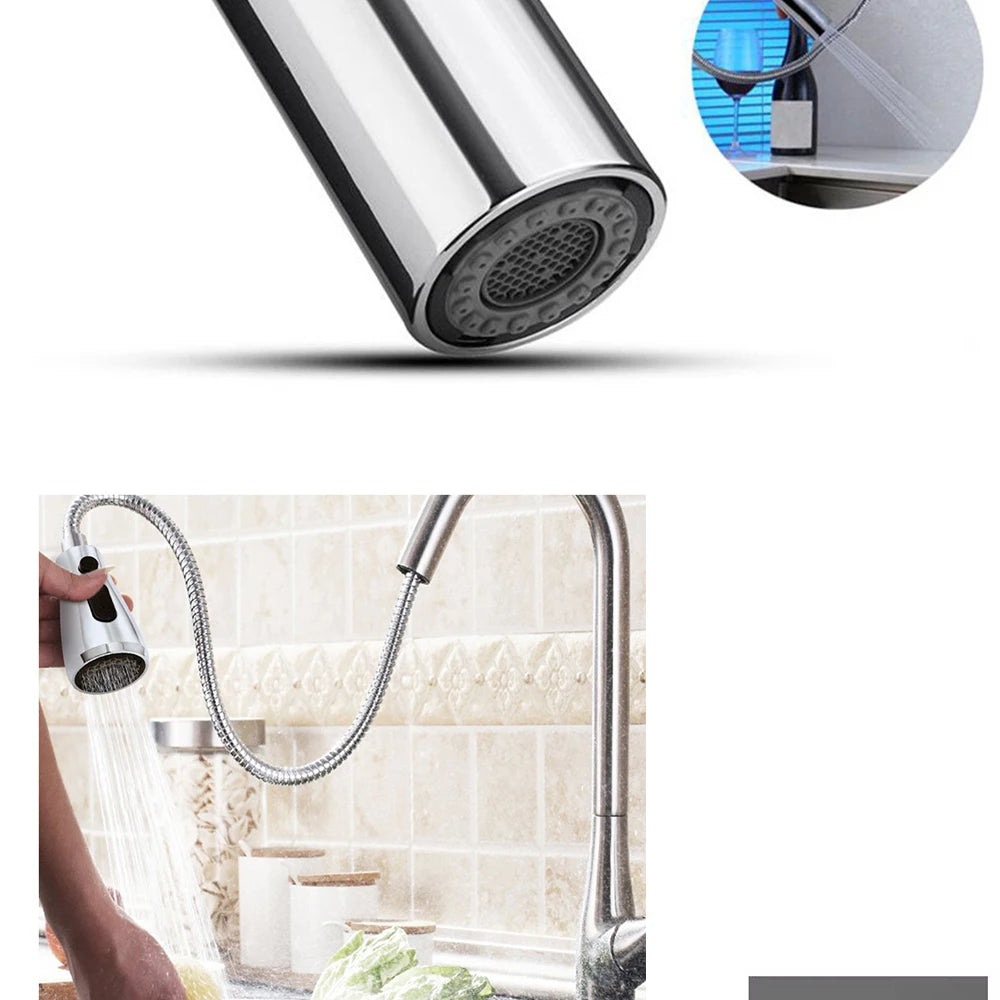 Kitchen Faucet-Head Pull Out Shower Nozzle, G1/2,  Sprayer Bathroom Sink Tap Replacement Accessory Black Silver Golden Head Aerator