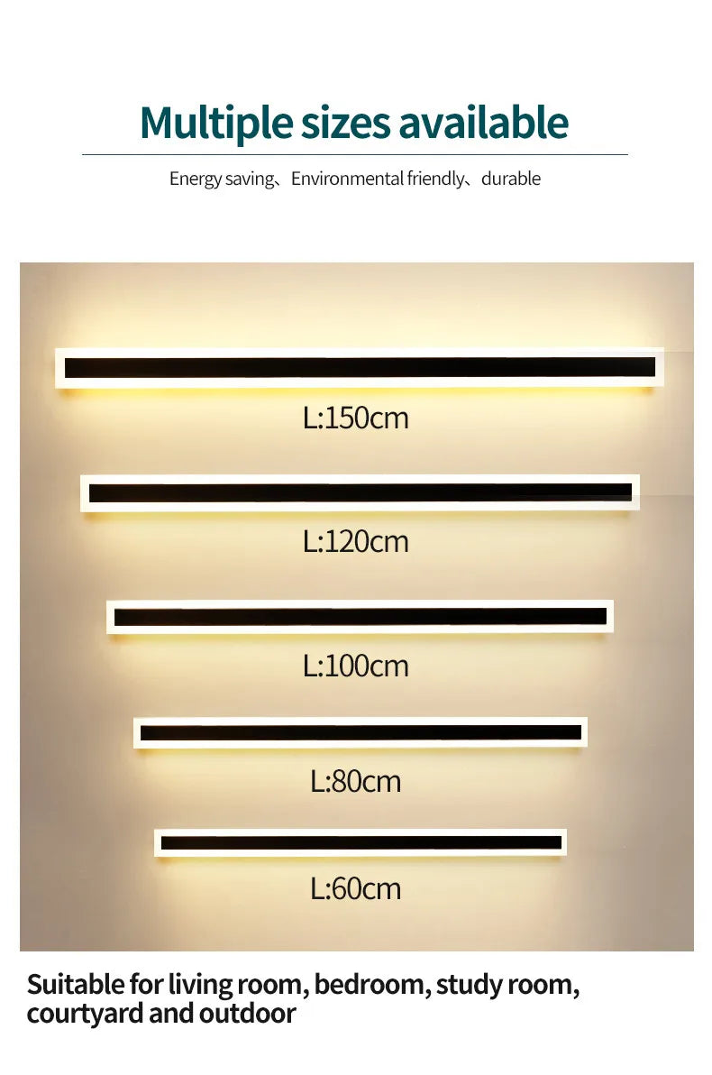 LED Wall Lamp-IP65 Waterproof, Long LED Lamp, Outdoor Wall Lamp, balcony, corridor, staircase, entrance, garden light