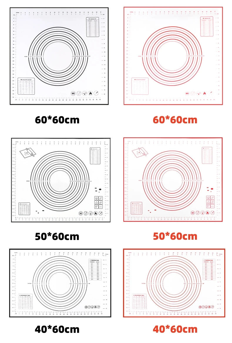 Baking Mat-Silicone Kneading Pad Dough Mat Pizza Cake Dough Maker Kitchen Cooking Grill Non-Stick Gadgets Bakeware Pastry Mat