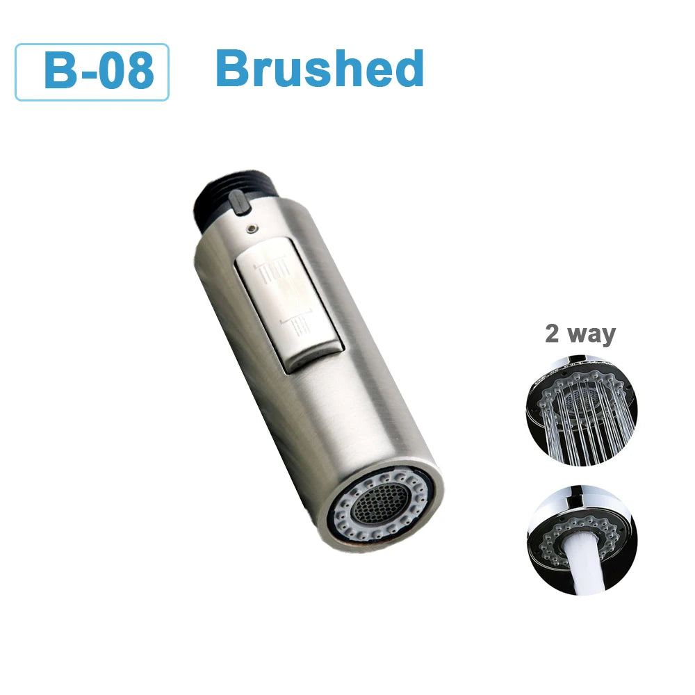 Kitchen Faucet-Head Pull Out Shower Nozzle, G1/2,  Sprayer Bathroom Sink Tap Replacement Accessory Black Silver Golden Head Aerator