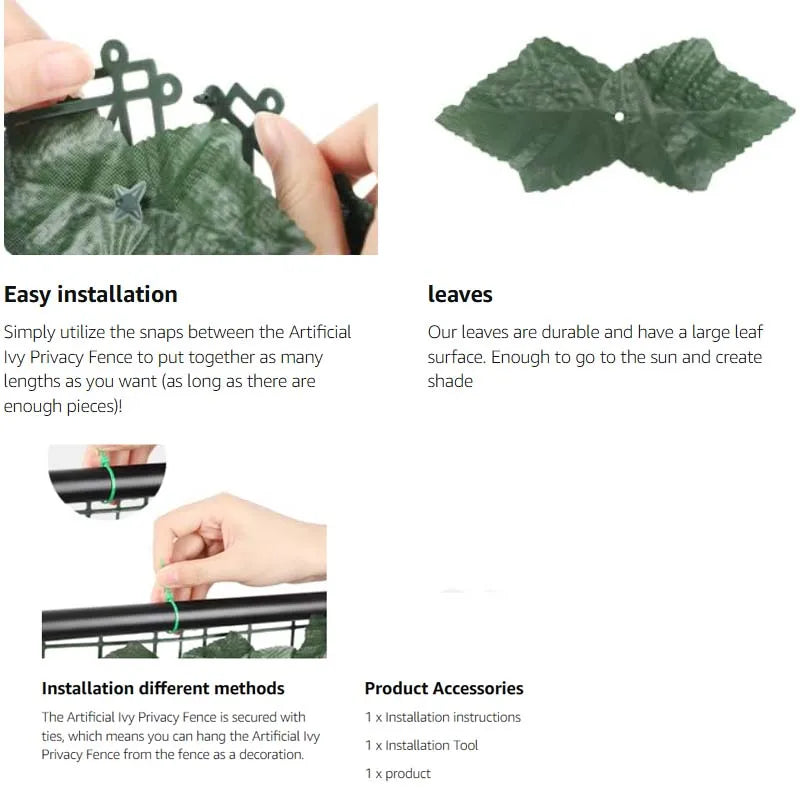 Artificial Ivy & Flower Privacy Screen – Outdoor Patio & Balcony Decor
