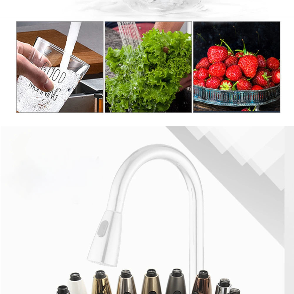 Kitchen Faucet-Head Pull Out Shower Nozzle, G1/2,  Sprayer Bathroom Sink Tap Replacement Accessory Black Silver Golden Head Aerator