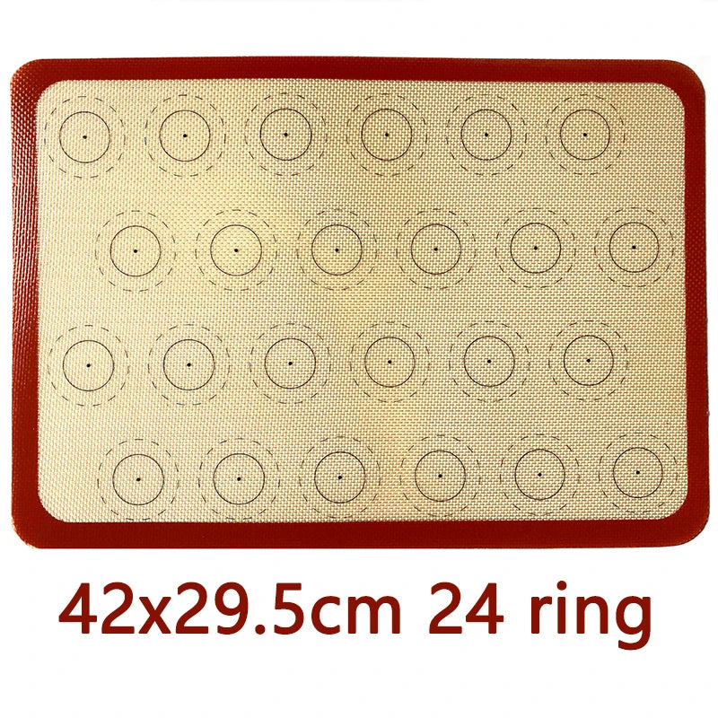 Baking Mat-Non-Stick Silicone Macaron for Bake Pans Macaroon Pastry Cookie Making Professional Grade Nonstick