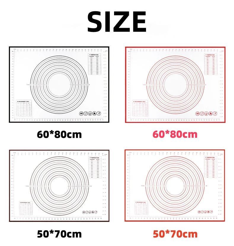 Baking Mat-Silicone Kneading Pad Dough Mat Pizza Cake Dough Maker Kitchen Cooking Grill Non-Stick Gadgets Bakeware Pastry Mat