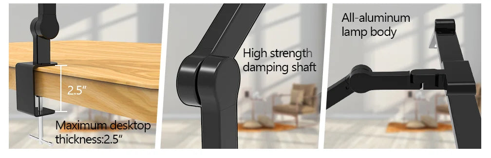 LED Desk Lamp – Architect with Clamp – Auto-Dimming 24W Ultra Bright Light for Office & Study