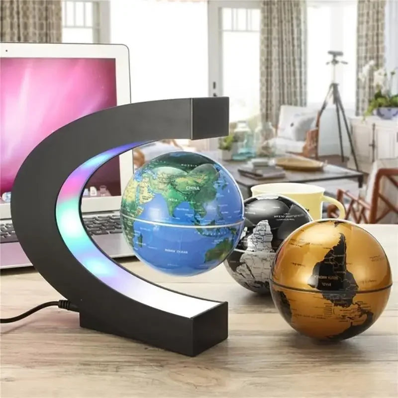 Home Gadget: Desk Art: Magnetic Floating Levitation Globe - LED World Map - Antigravity Novelty Ball Light