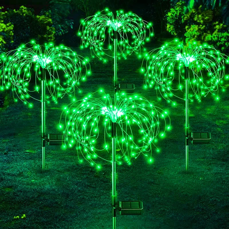 Outdoor Lighting: LED Solar Firework Lights - Garden Decoration - Fairy Lights - Waterproof Dandelion Lawn Lamp