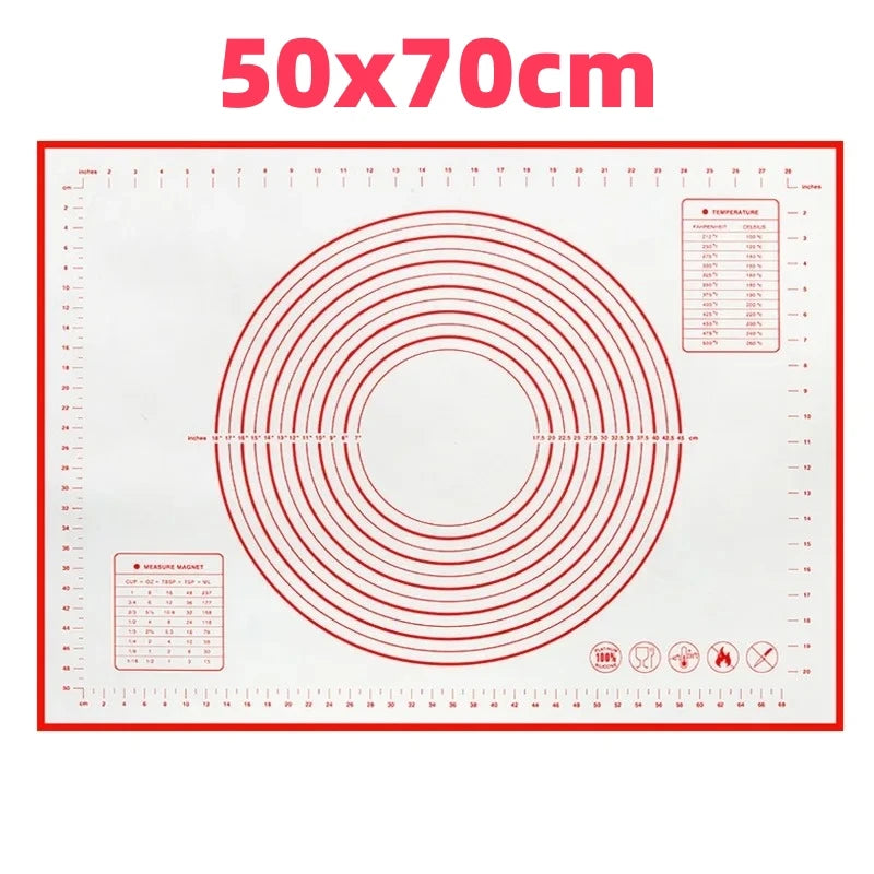 Baking Mat-Silicone Kneading Pad Dough Mat Pizza Cake Dough Maker Kitchen Cooking Grill Non-Stick Gadgets Bakeware Pastry Mat