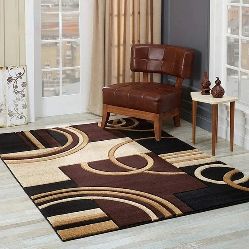 Home Decor: Carpet: Simple Geometric Scandinavian Crystal Velvet Stain-Resistant Carpet by VIKAMA