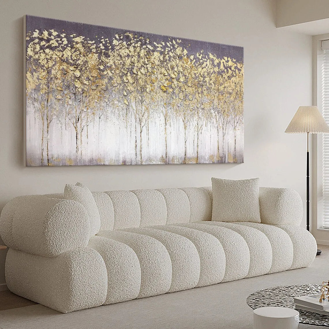 Canvas Art- A-Abstract Gold Leaf Oil Painting, Hand On Canvas, Modern Gold Foil Texture, Acrylic Painting, Large Wall Art, Living room, Home Decor