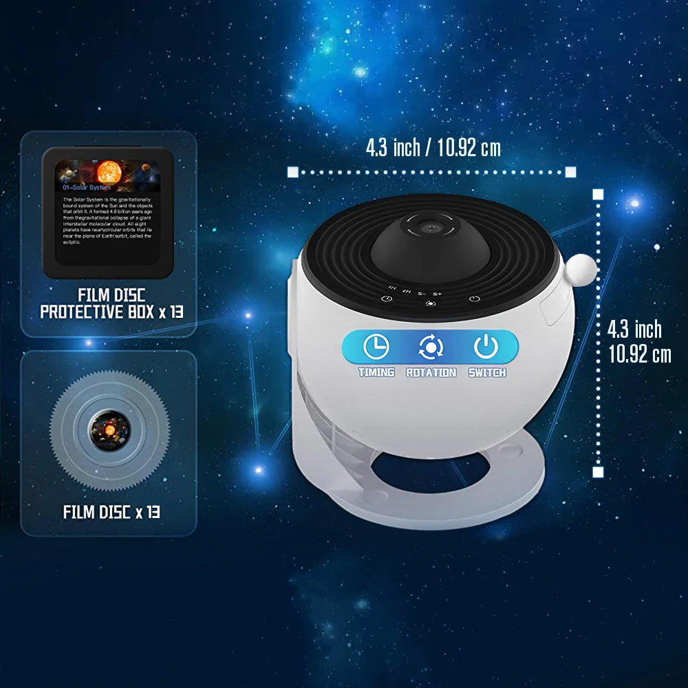 Home Gadget: Projector: Realistic Starry Sky Night Light - Galaxy, Planetarium, Star, Solar System, Constellation, Moon