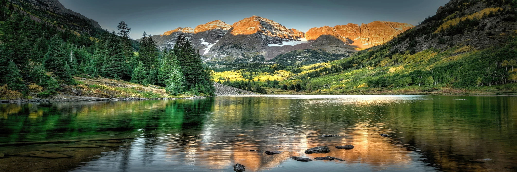 Canvas Wall Art – Landscape Lake, Forest & Mountain Scenery Print for Living Room or Bedroom Décor