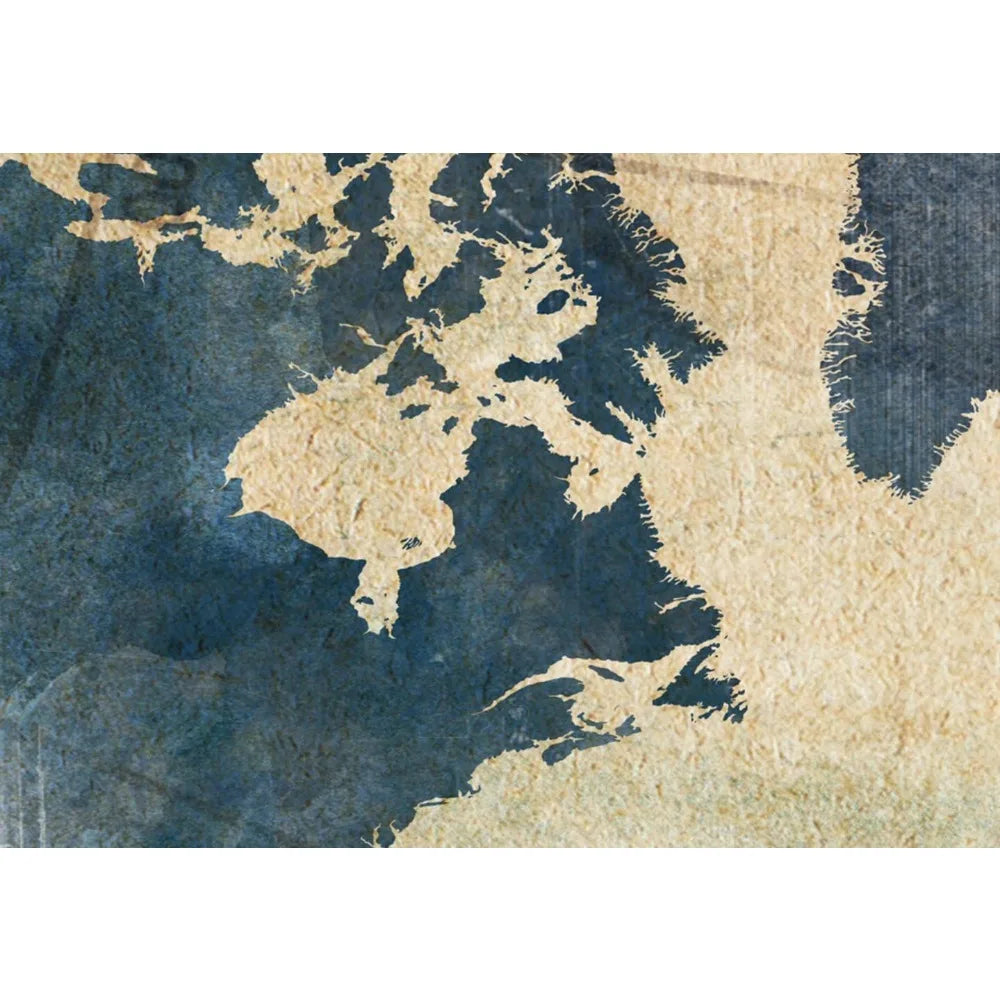 Home Decor: Wall Art: Canvas - Panels 5 - Acoustic - World Map - 90H x 35W inch (228x89cm)