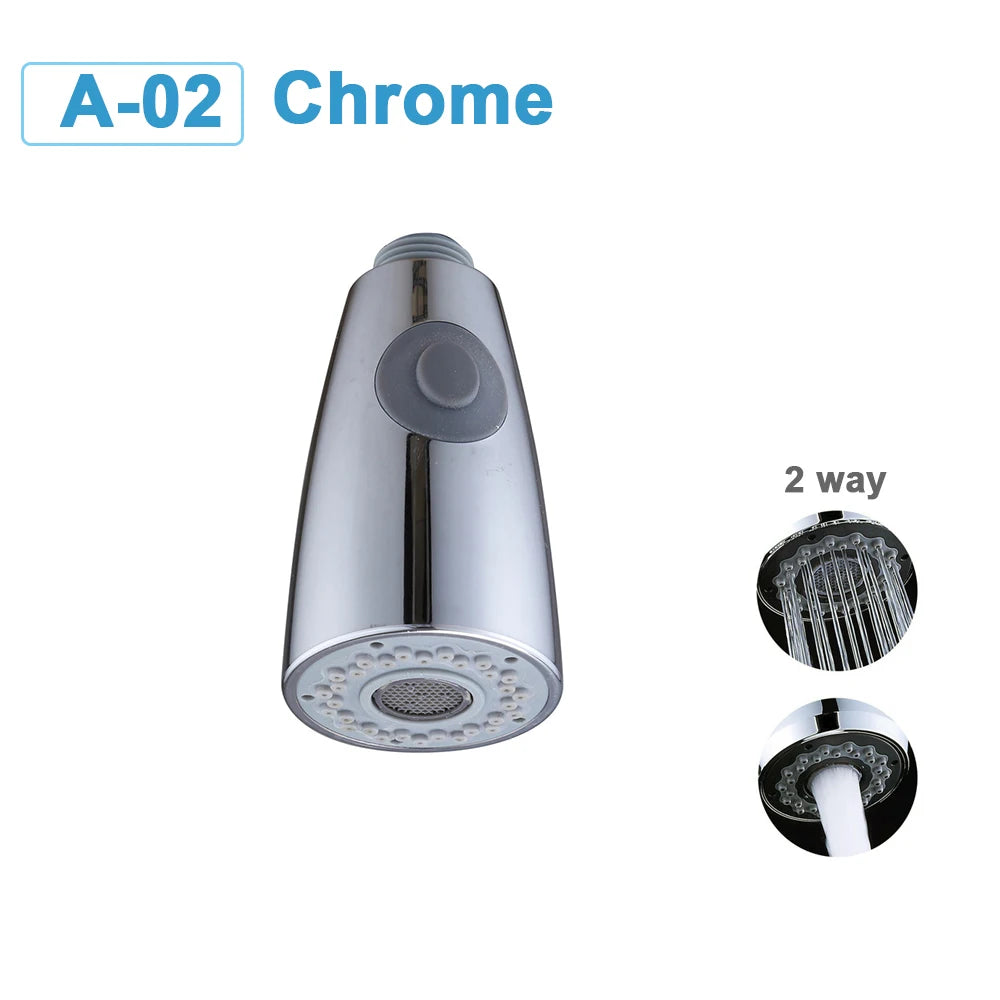 Kitchen Faucet-Head Pull Out Shower Nozzle, G1/2,  Sprayer Bathroom Sink Tap Replacement Accessory Black Silver Golden Head Aerator