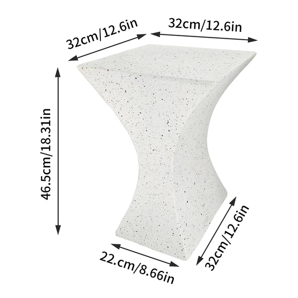 Accent Table-Modern Living Room Sofa Side Indoor End Table Outdoor Accent Table Lightweight Concrete Stool