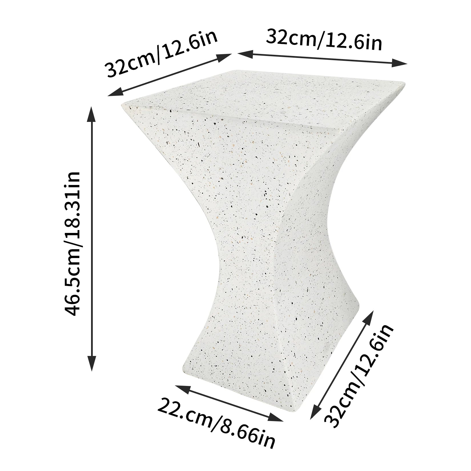 Accent Table-Modern Side Table, Indoor-Outdoor End Table, Lightweight Concrete Stool, Multiple Shapes