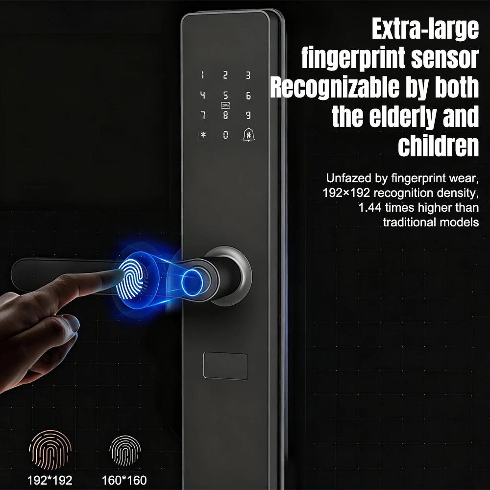 Smart Door Lock-Biometric, Fingerprint, Keyless Entry, Keypad, Password, Deadbolt, Bluetooth, Fits 60mm Door Thickness, Home Security Electronic Lock