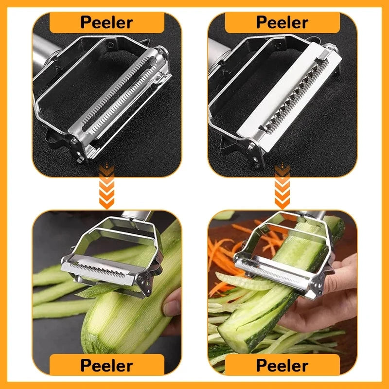 Home Kitchen: Utensil: Vegetable Peeler Stainless Steel Double-Head Peeler Multi-Function Fruit and Vegetable Peeler | Household Melon Planer