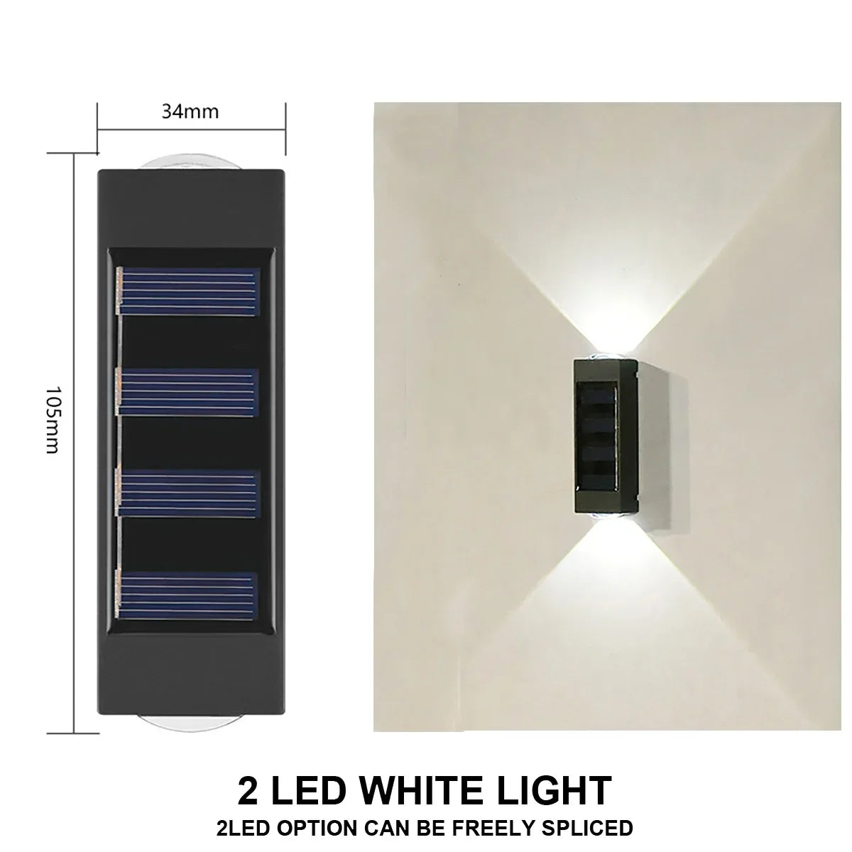 Outdoor Lighting: LED Wall Light - Solar Powered - White/Warm - Up and Down Illuminate