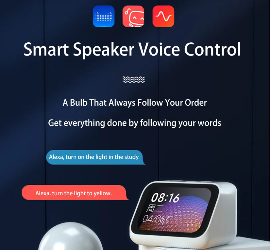 Smart LED Light Bulbs - RGB – E27 WiFi + Bluetooth, Tuya App Control, Works with Alexa & Google