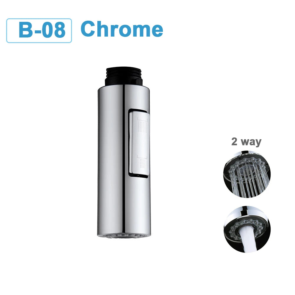 Kitchen Faucet-Head Pull Out Shower Nozzle, G1/2,  Sprayer Bathroom Sink Tap Replacement Accessory Black Silver Golden Head Aerator