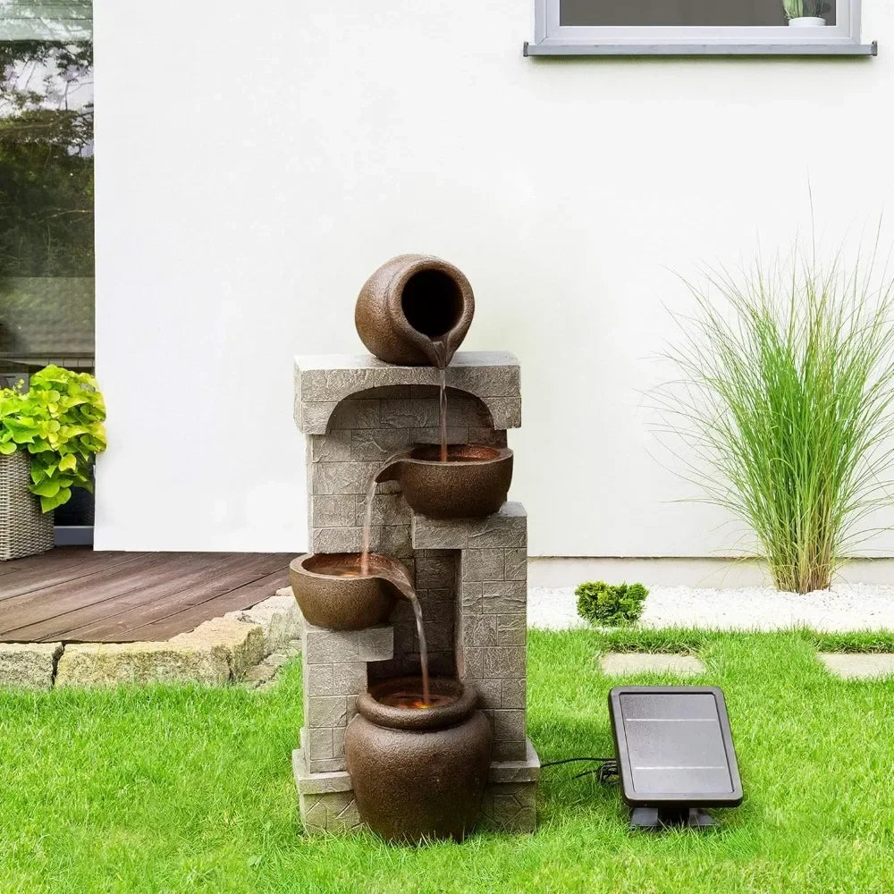 Water Fountain-LEDs Lights, Outdoor Fountains Water, Create a Calming Oasis in Gardens