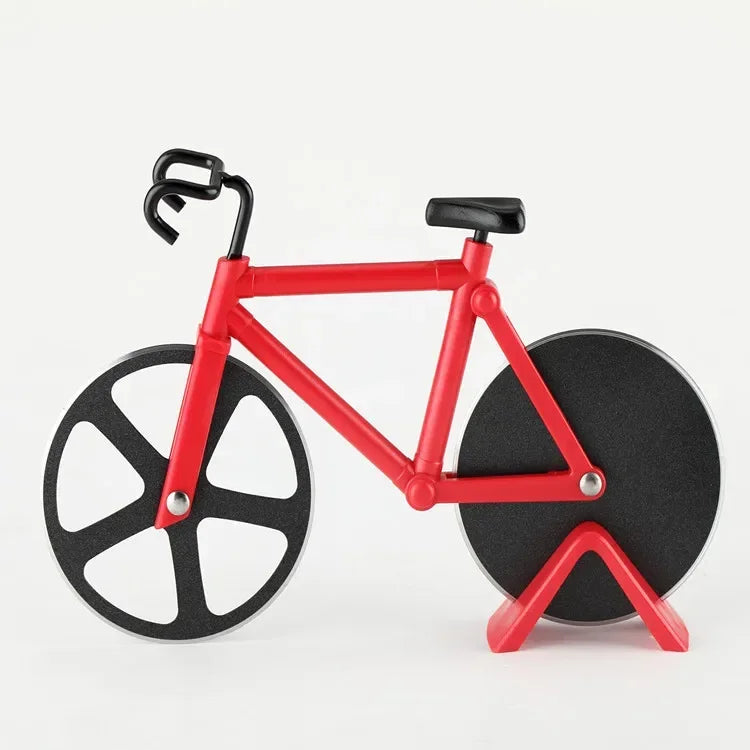 Stainless Steel Bicycle-Shaped Pizza Cutter – Wheel Slicer & Fun Kitchen Tool